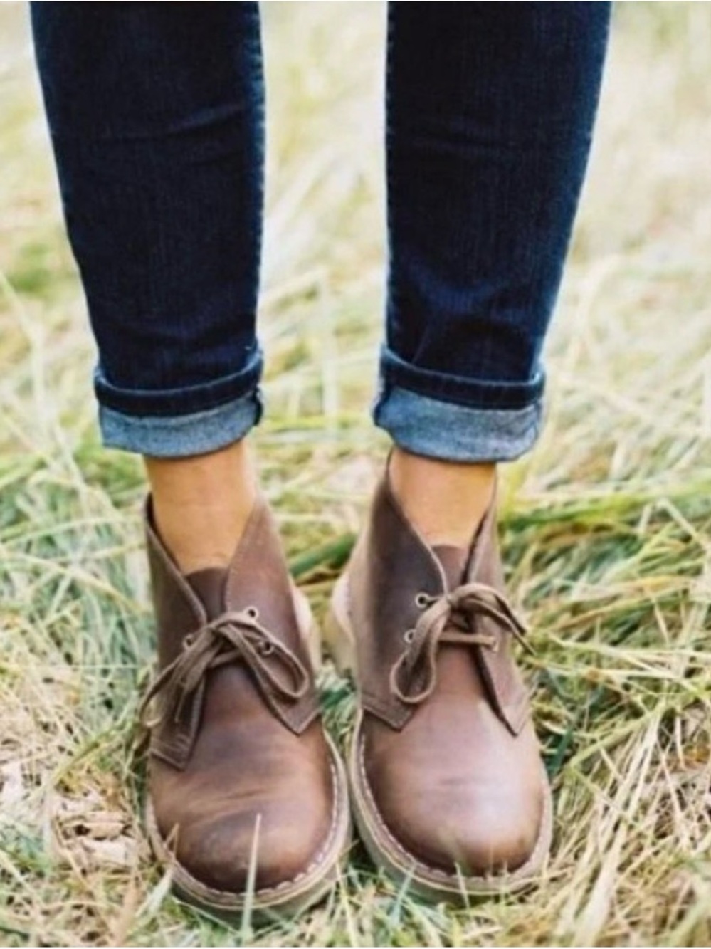 Women's Clarks Brown Leather Desert Boots - Casual Lace-Up Ankle Shoes